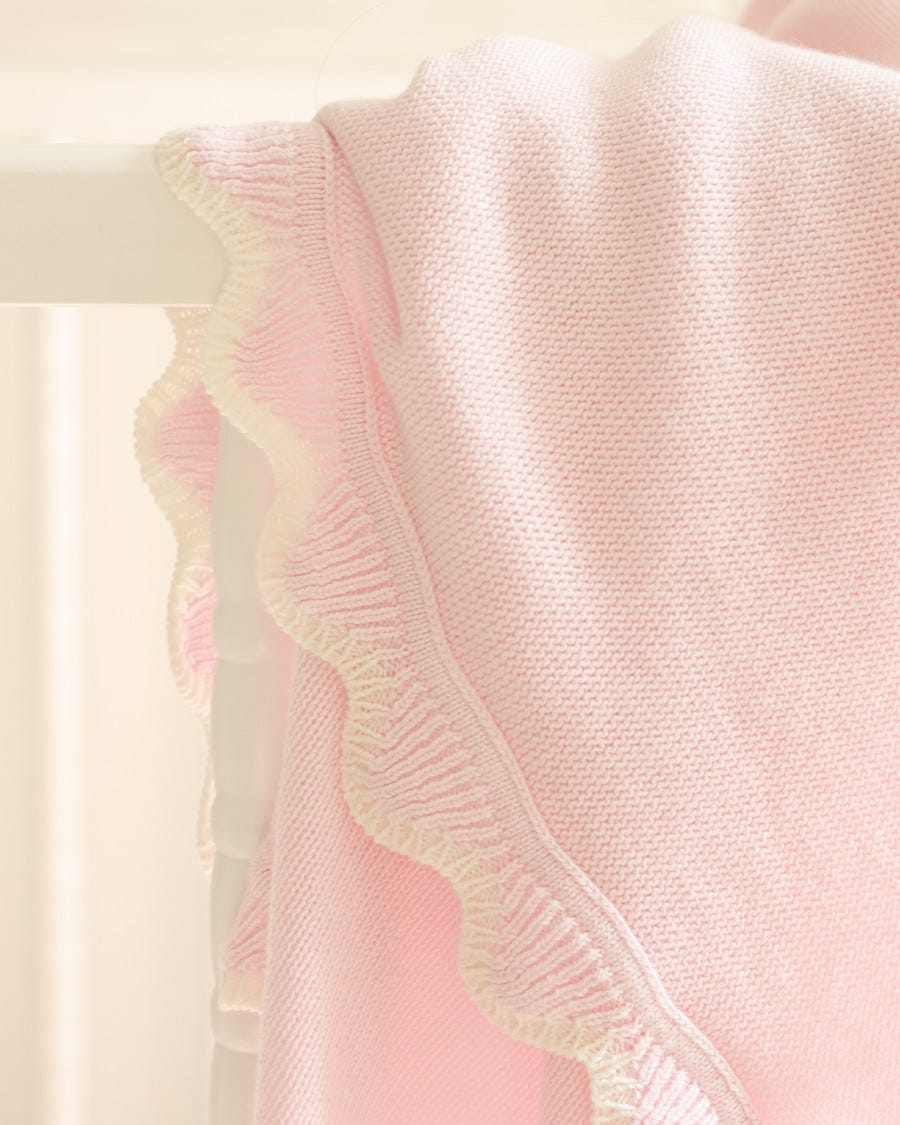 Cotton Cashmere Finley Scallop Baby Blanket