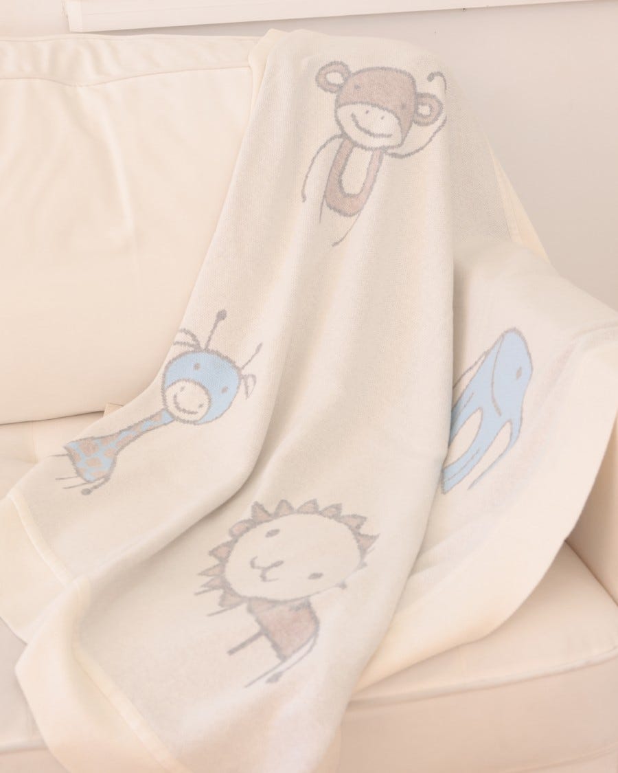 Image of Cotton Cashmere Going on a Safari Baby Blanket
