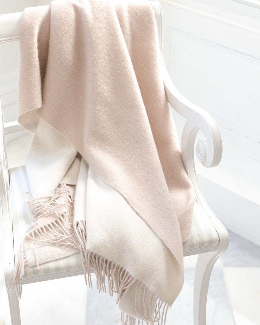 100% Cashmere Double Face Essential Woven Throw