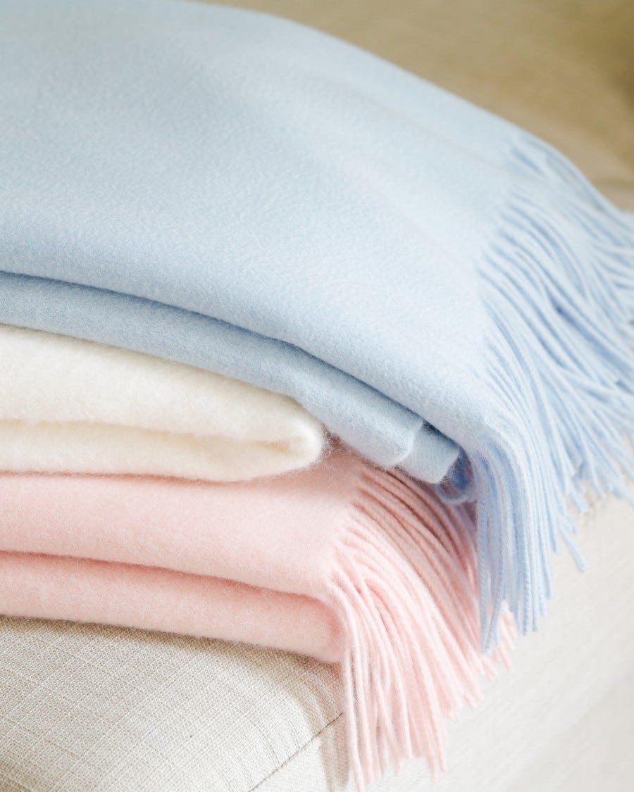 Merino and Mongolian Cashmere Classic Throw Blanket
