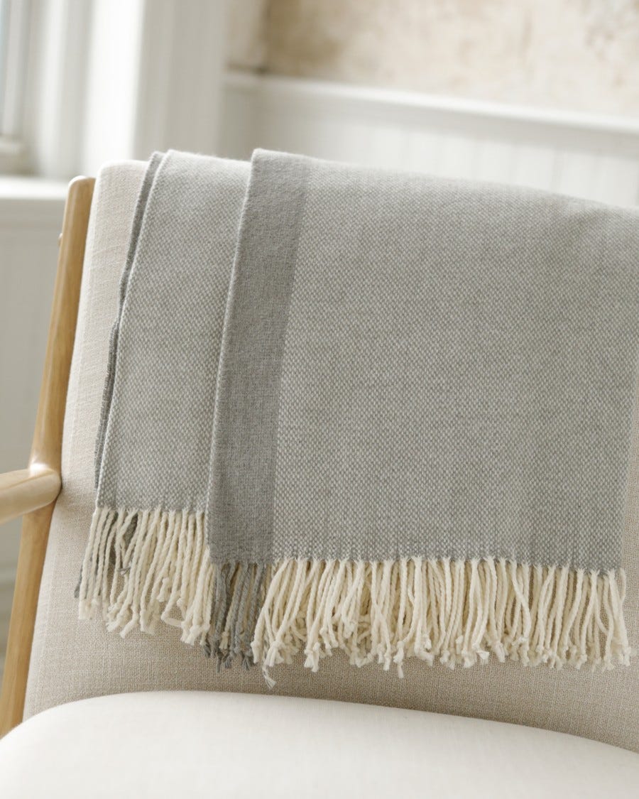 Cotton Acrylic Berkshire Check Woven Throw