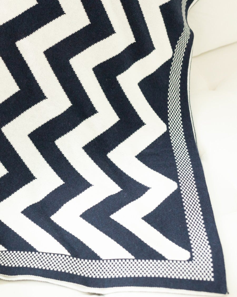 Cotton Cashmere Chevron Throw