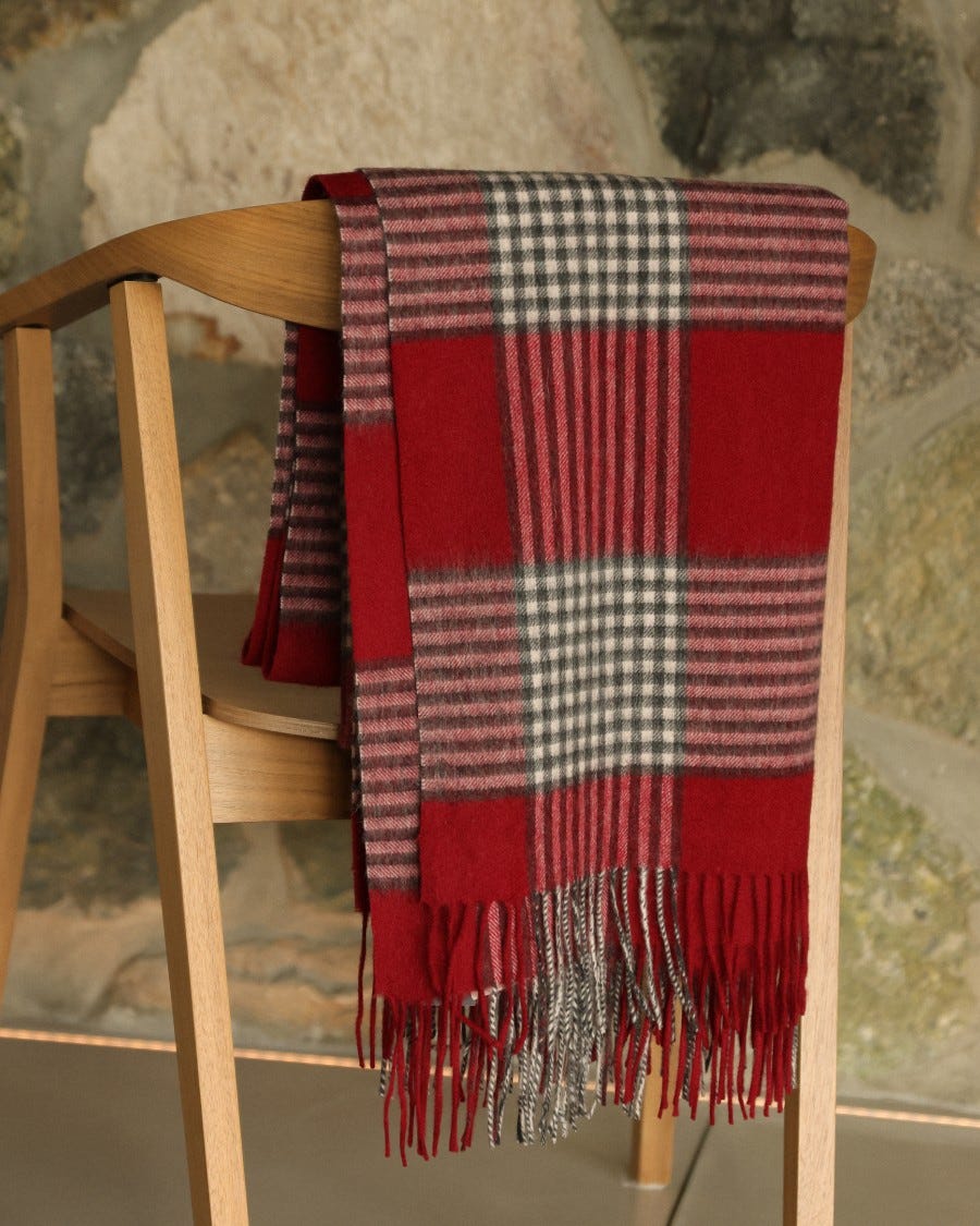 Cashmere Blend Glen Plaid Throw