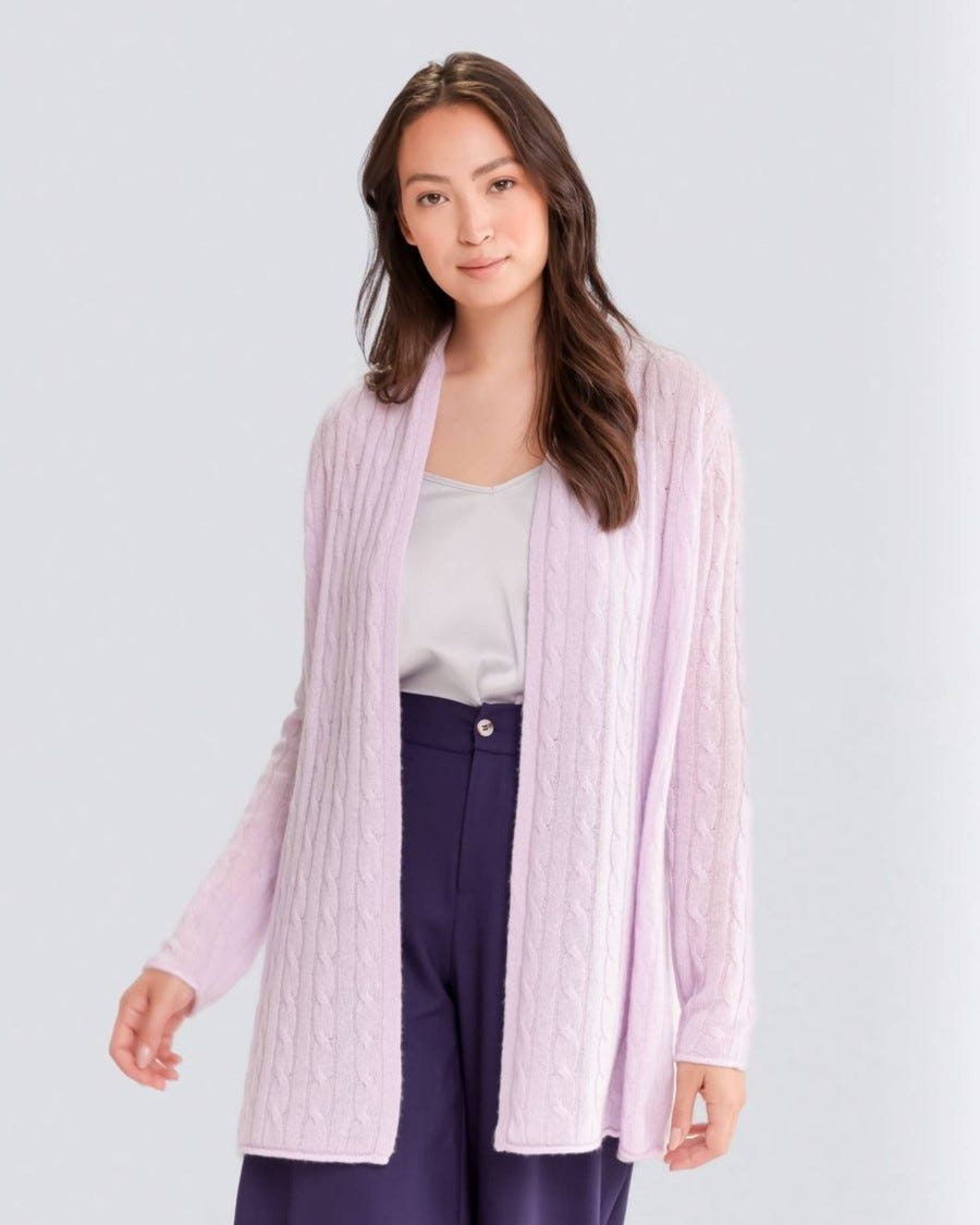 Cashmere Breezy Cable Mini Duster