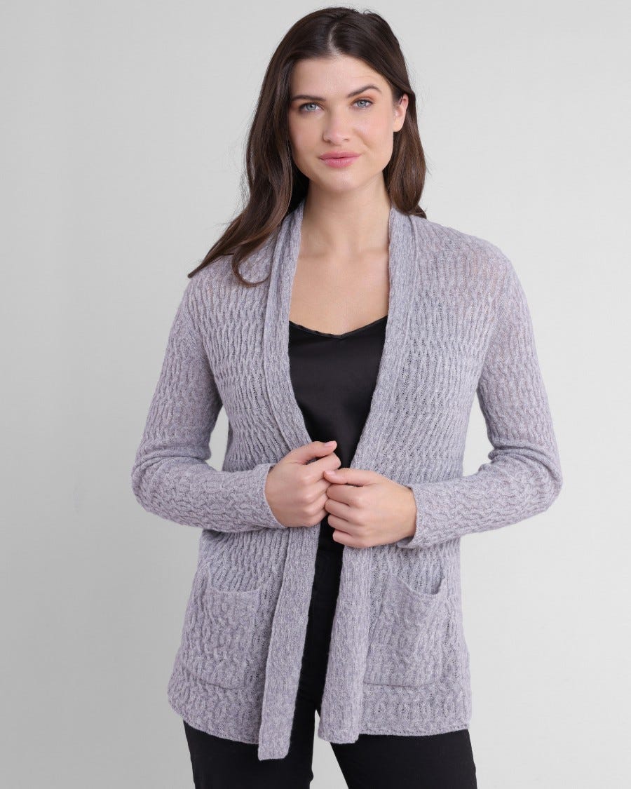 Cashmere Breezy Fish Net Cable Duster