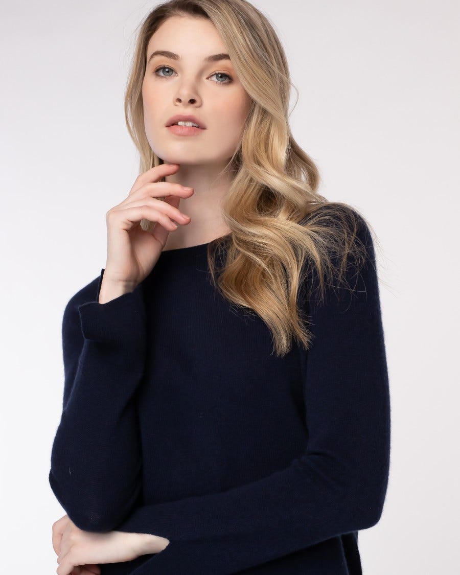 100% Cashmere Shirttail Raglan Weekend Pullover