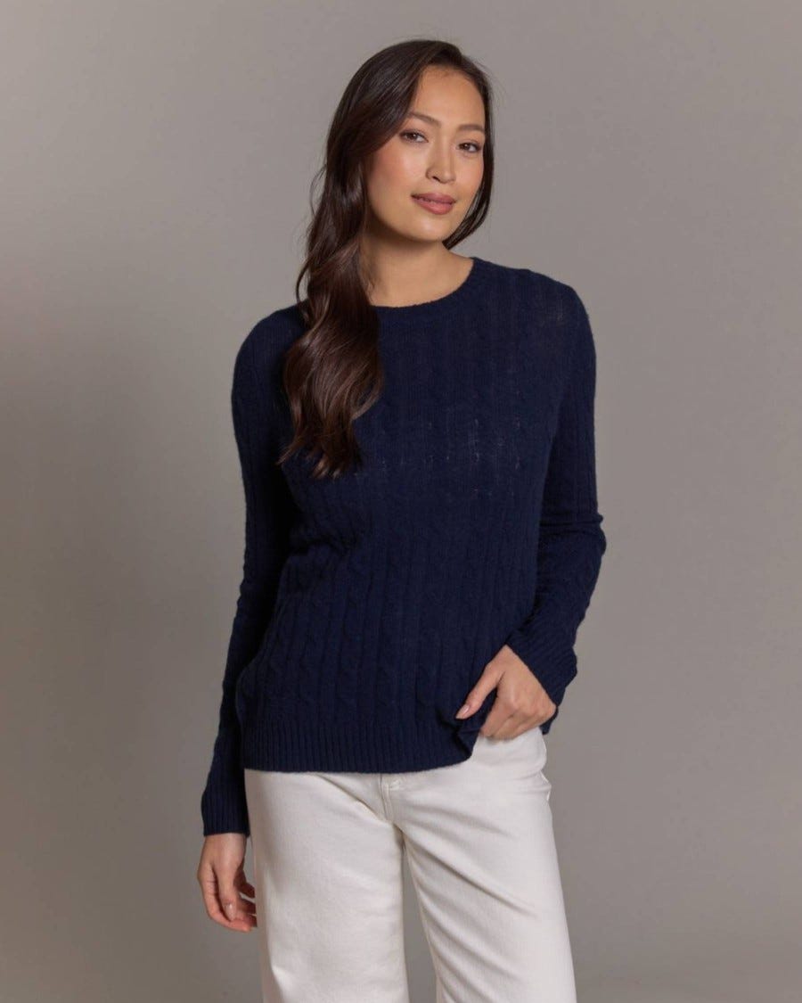 100% Cashmere Breezy Cable Pullover