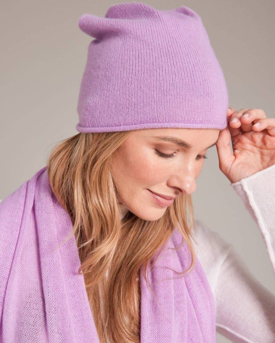 100% Cashmere Essential Slouchy Hat
