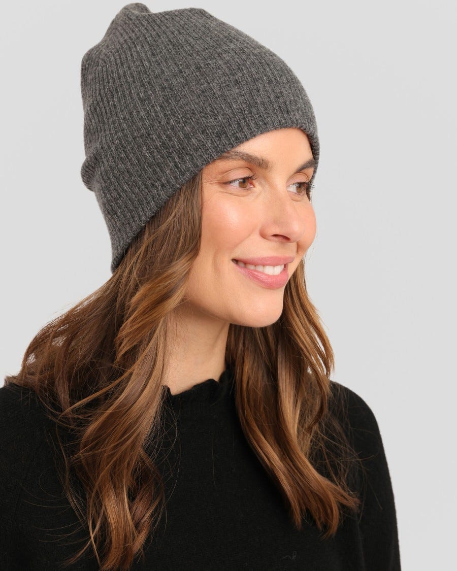 Cashmere Easy Ribbed Beanie