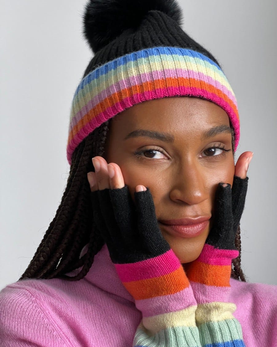 Cashmere Rainbow Fingerless Glove