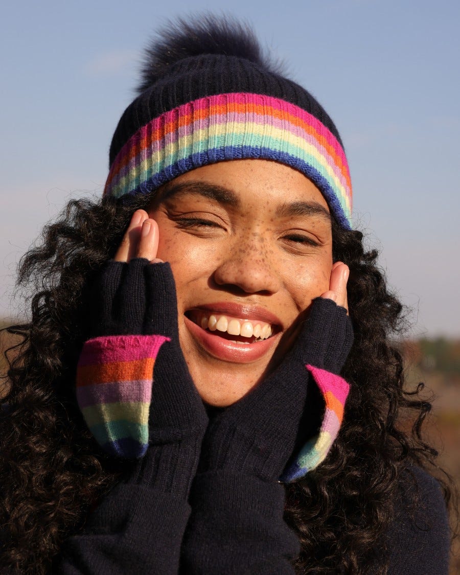 Cashmere Rainbow Flip Top Glove