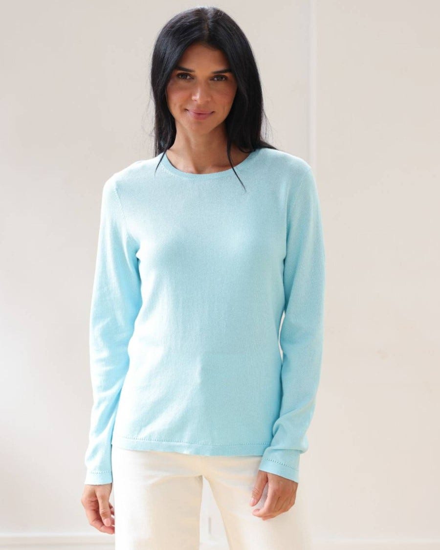 Cotton Cashmere Classic Crew Neck Pullover