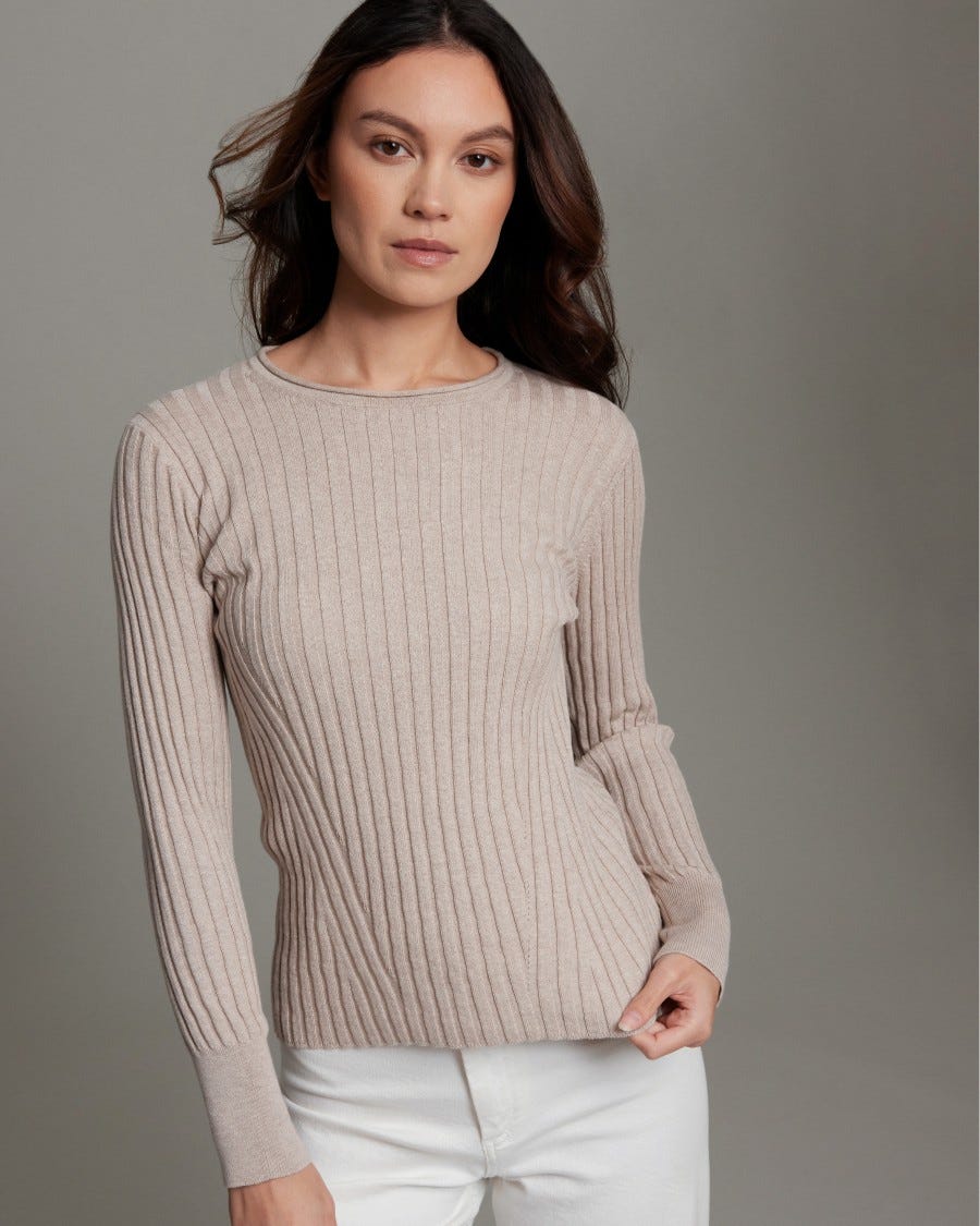 Cotton Cashmere Blair Rib Crew Neck