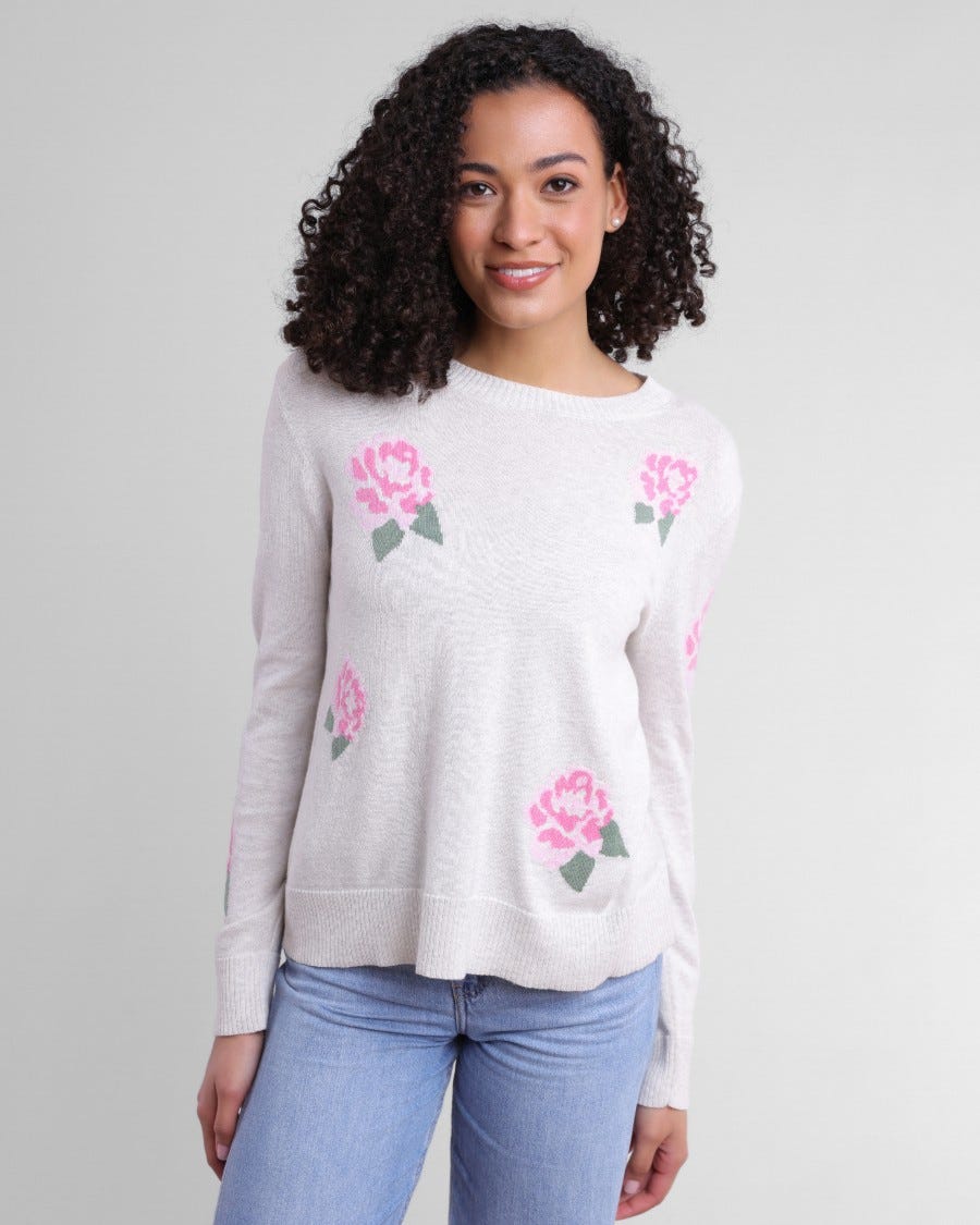 Cotton Cashmere Earth Angel Rose Crew