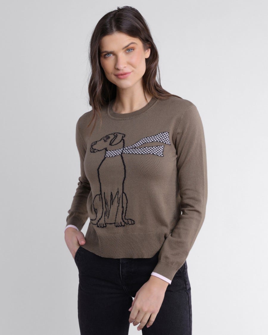 Cotton Cashmere Woofington Pullover