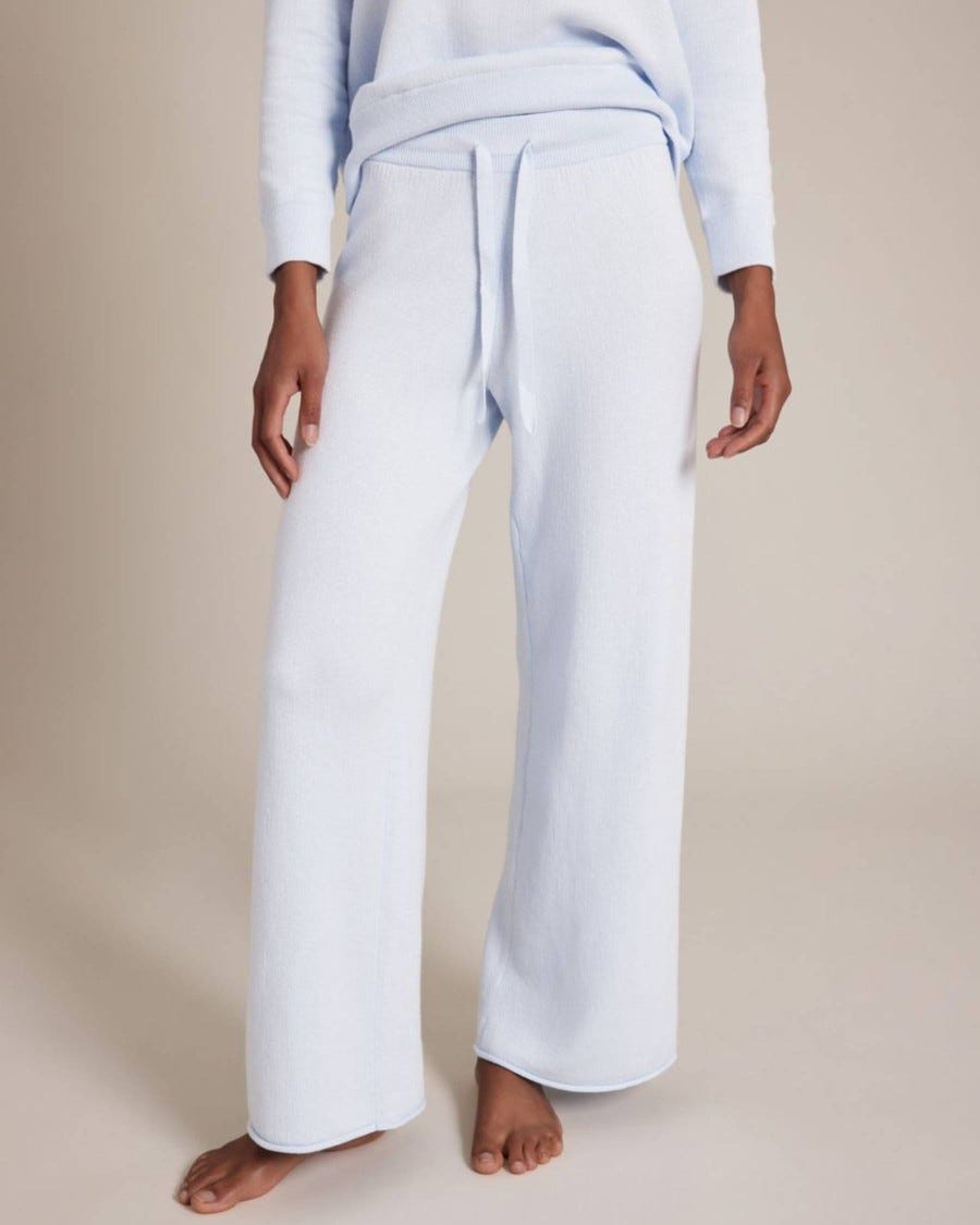 Cotton Cashmere Terry Stitch Wide Leg Pant