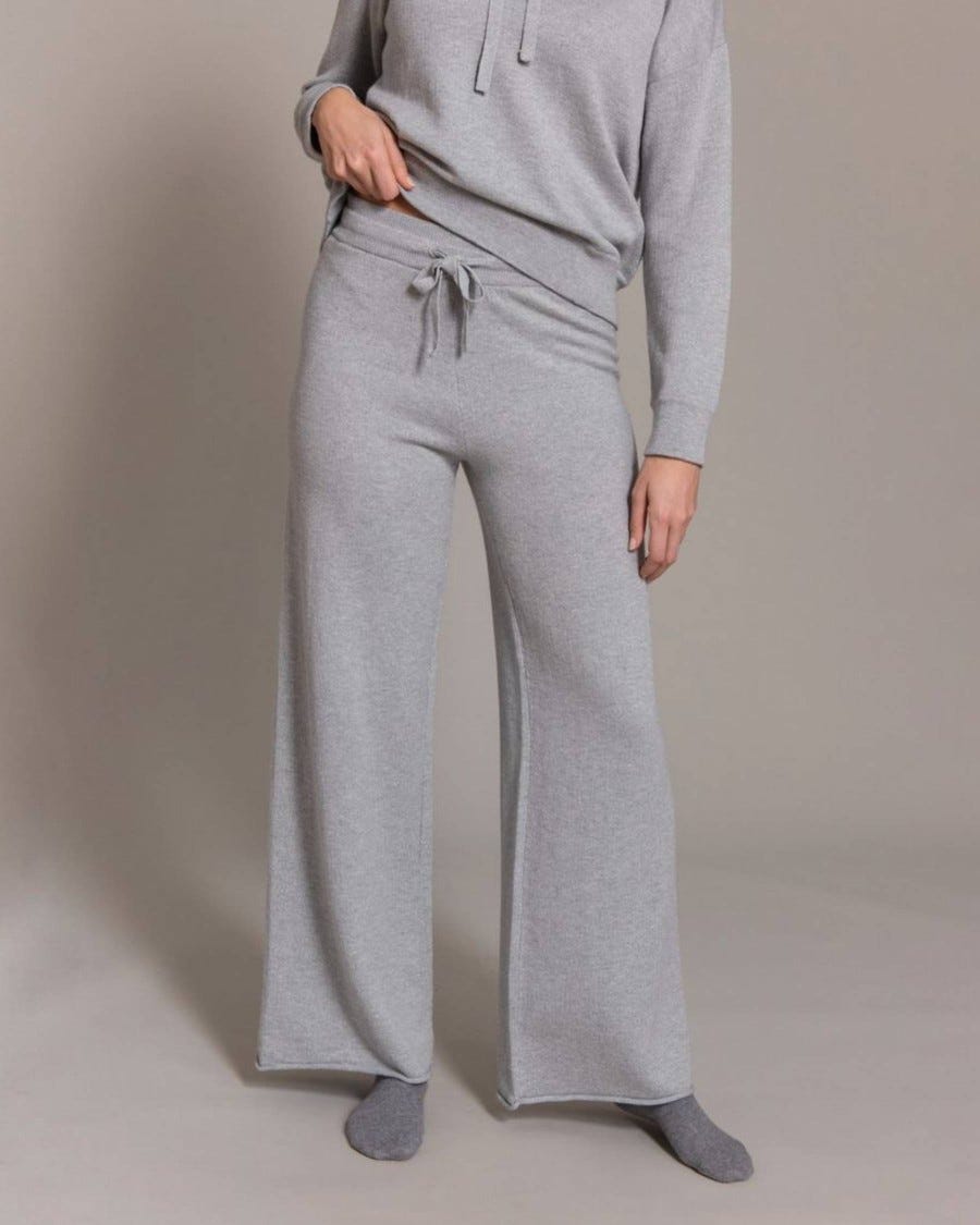 Cotton Cashmere Terry Stitch Wide Leg Pant