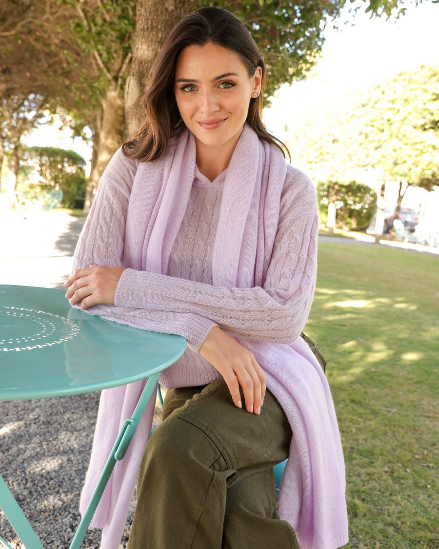 Cashmere Breezy Travel Wrap - Whisper
