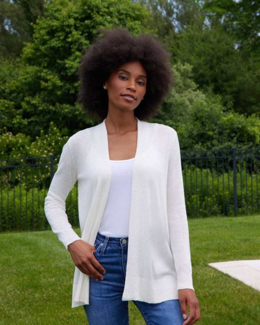 Linen Cotton Ayra Long Open Cardigan