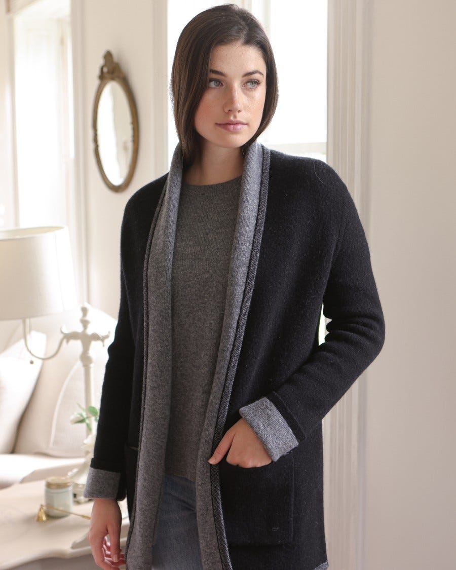 Merino Reversible Shawl Jacket