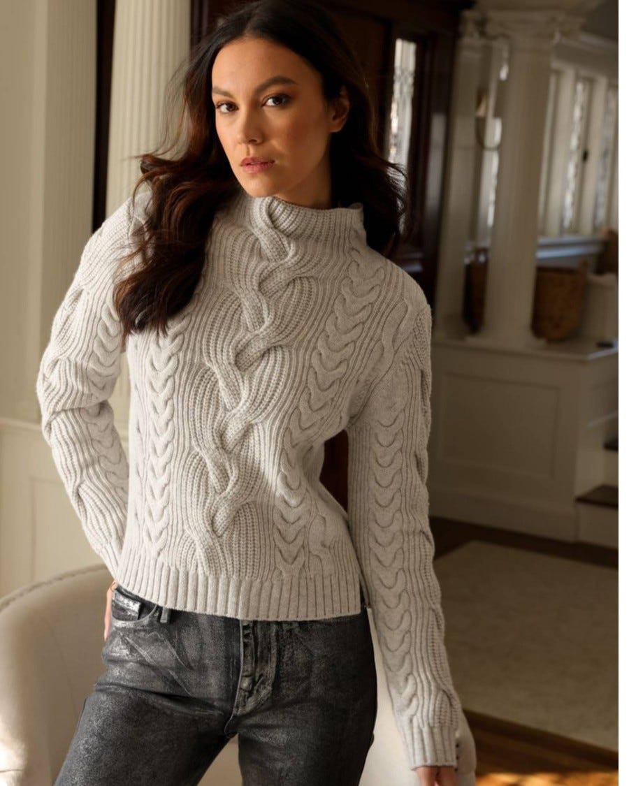 Women's Merino Giana Chunky Cable Funnel Neck Sweater
