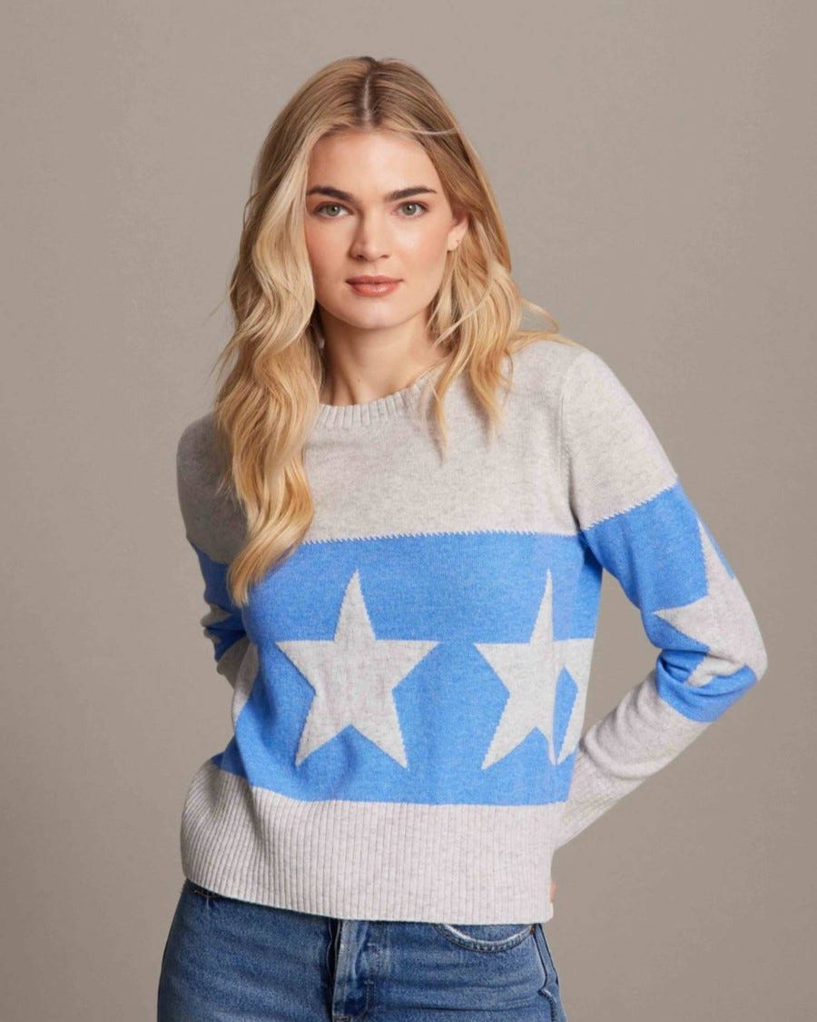 Women's Merino Banded Star Crew Sweater