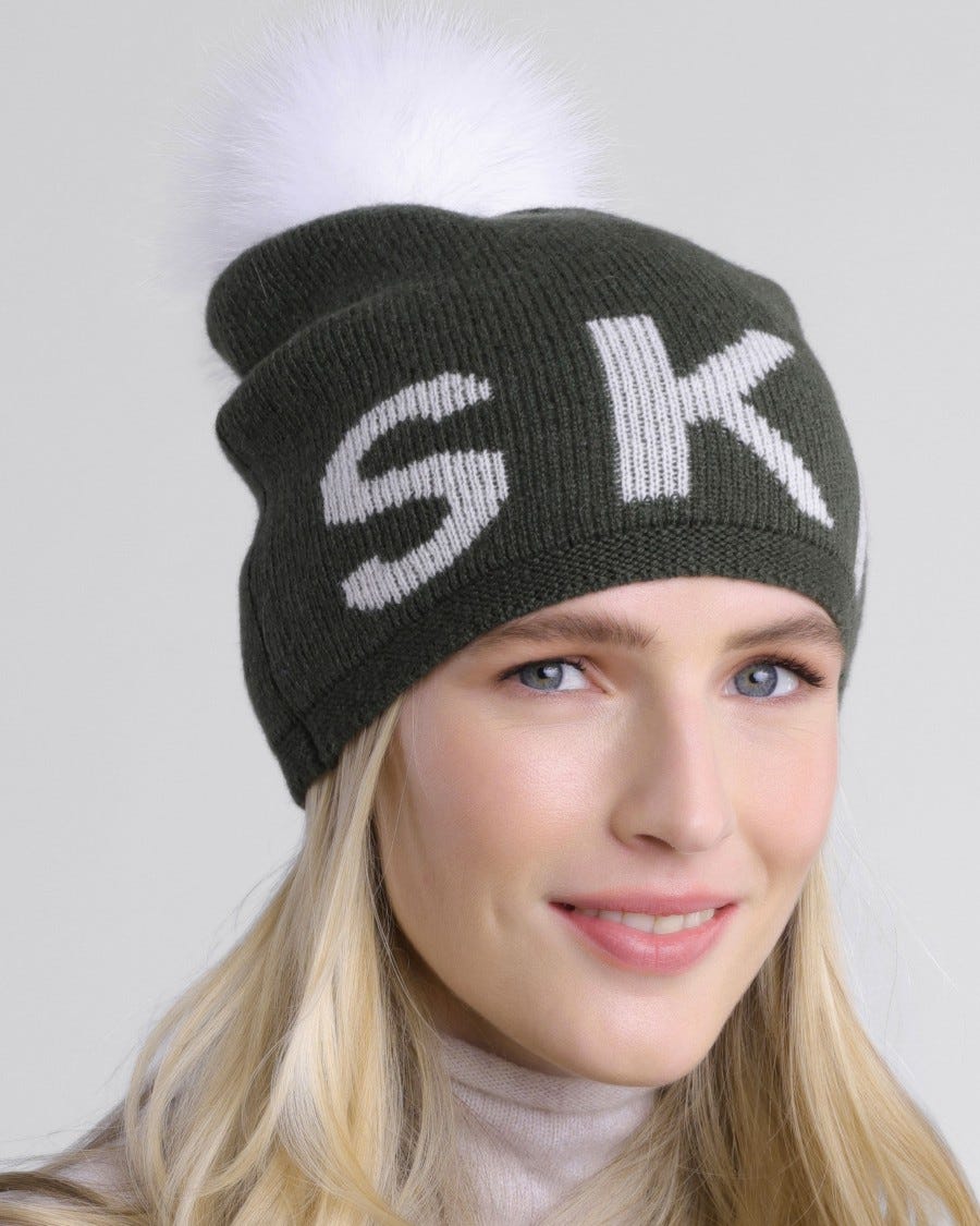 Merino Ski Pompom Hat