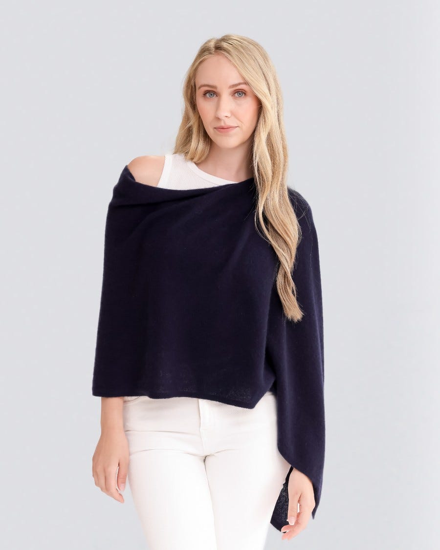 100% Cashmere Dress Topper Poncho