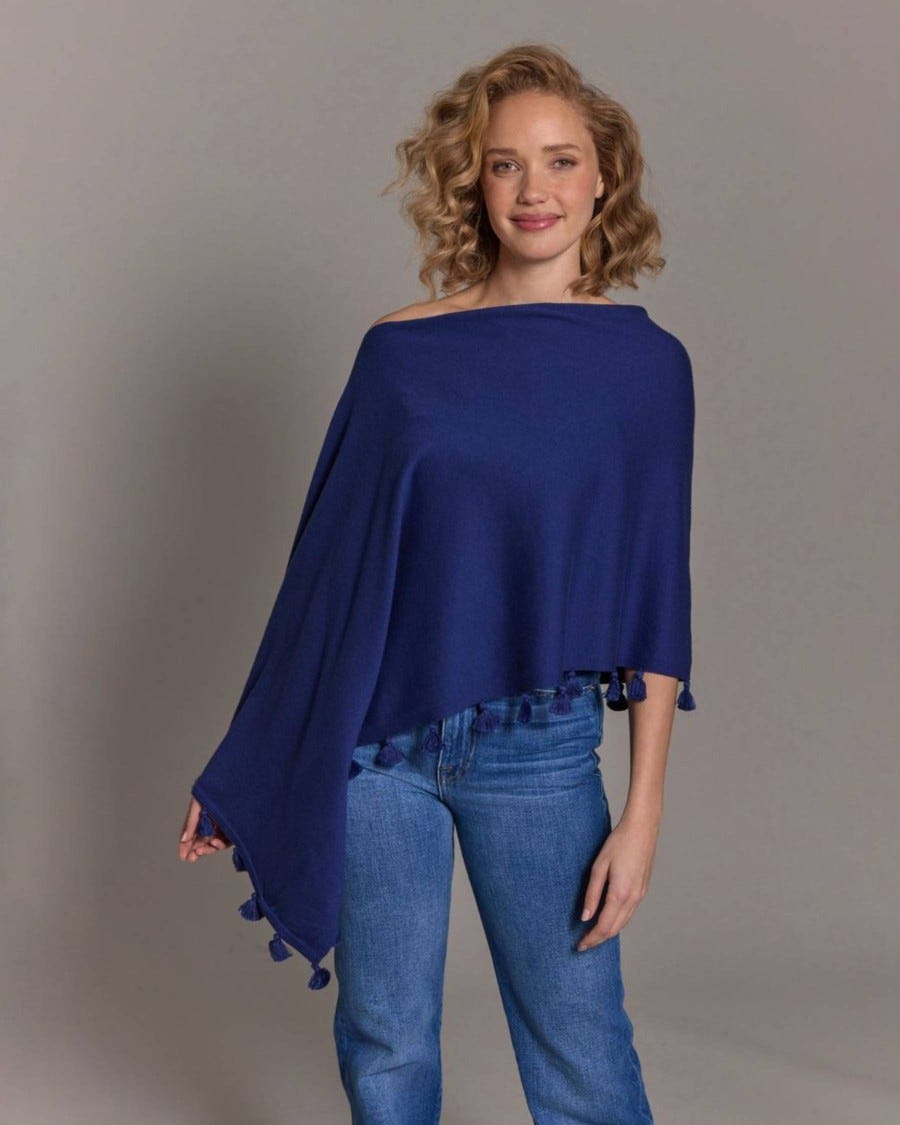 Cotton Cashmere Tassel Trim Topper