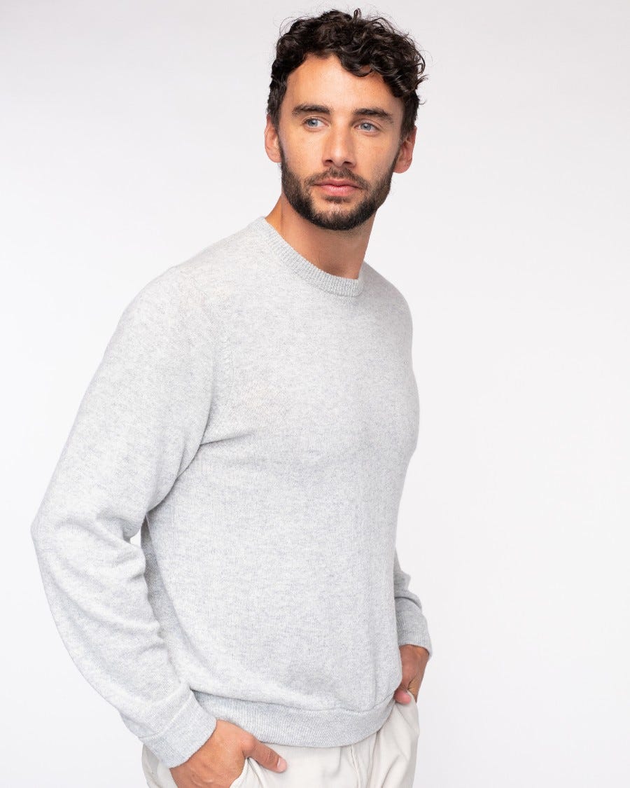 Men's 100% Cashmere Classic Crew Neck