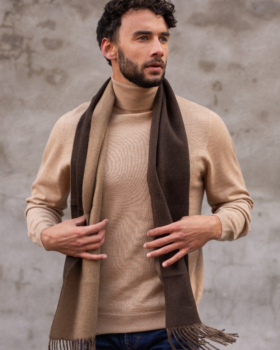 Cashmere Blend Woven Double Faced Scarf