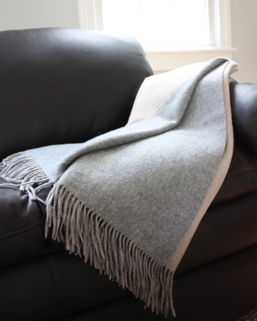 95% Merino 5% Cashmere Double Face Classic Woven Throw