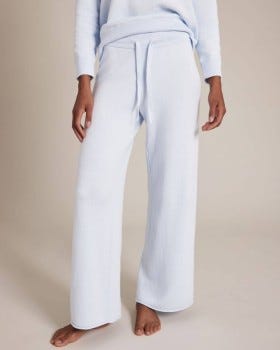Cotton Cashmere Terry Stitch Wide Leg Pant