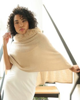 Cashmere Luxe Windchill Fox Trim Topper