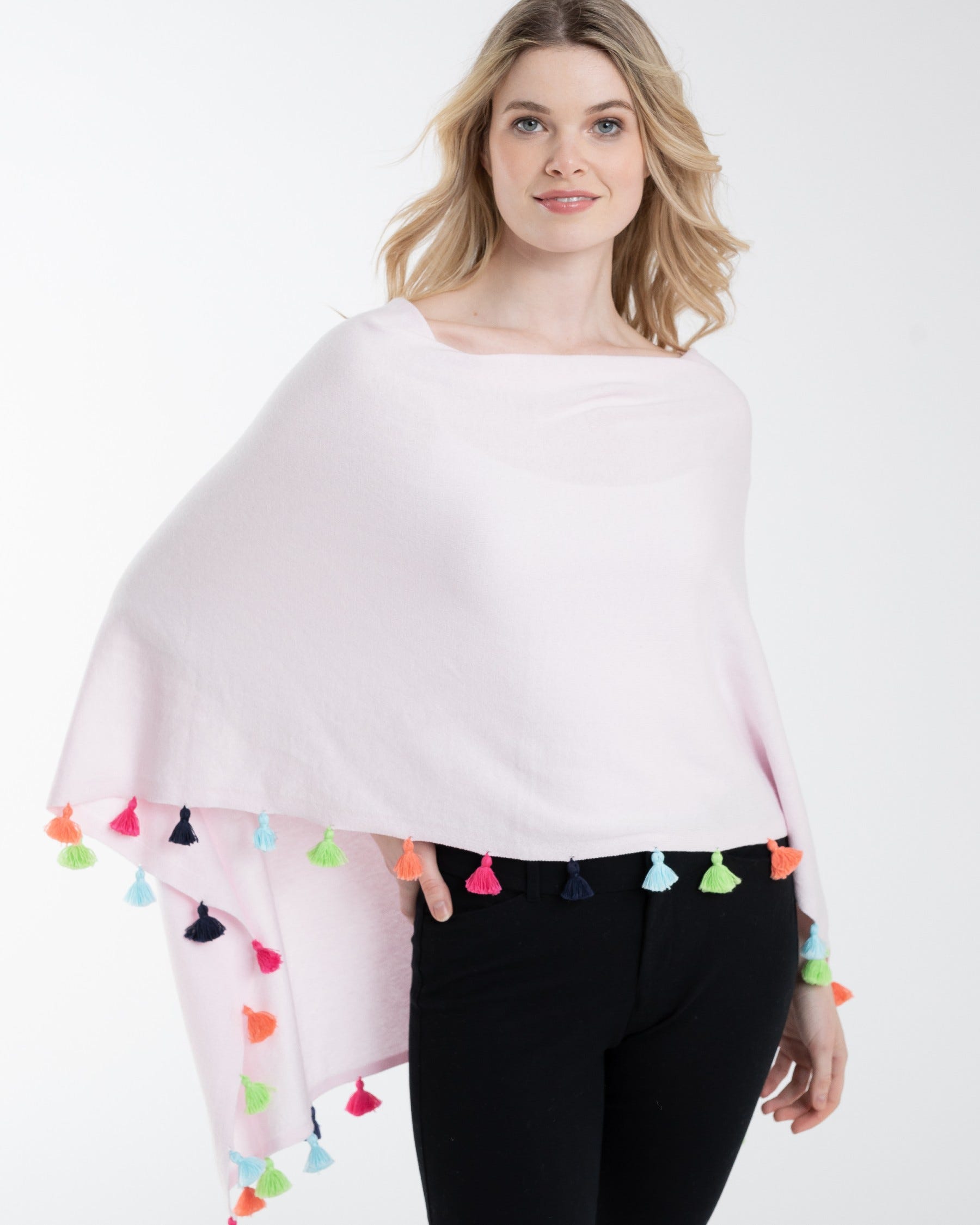 Cotton Cashmere Blend Topper Poncho